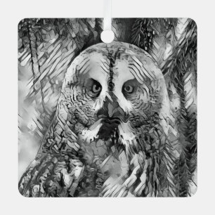 TierArtBW_Owl_001 Ornament Aus Metall