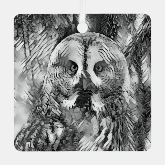 TierArtBW_Owl_001 Ornament Aus Metall (Vorderseite)