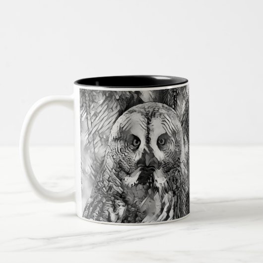 TierArtBW_Owl_001 Zweifarbige Tasse (Links)