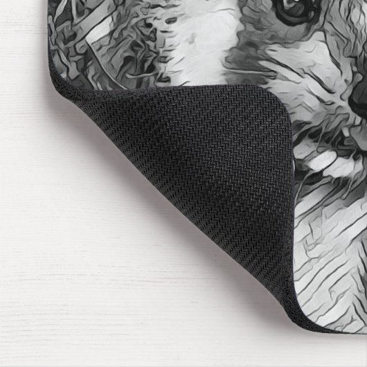 TierArtBW_RedPanda_003 Mousepad (Ecke)