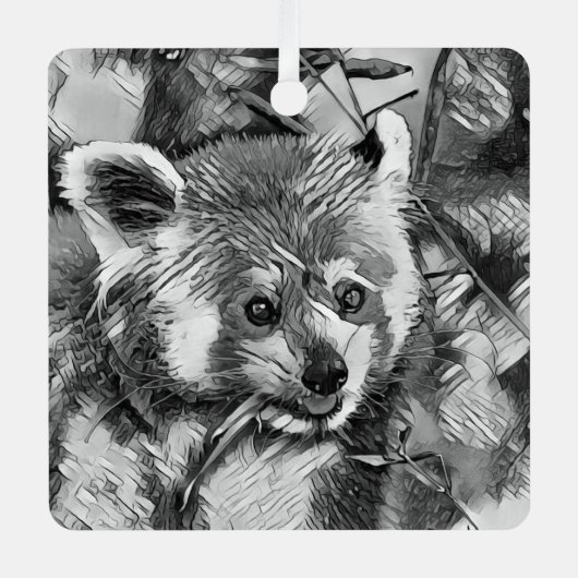 TierArtBW_RedPanda_003 Ornament Aus Metall (Vorderseite)