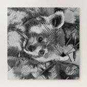 TierArtBW_RedPanda_003 Puzzle (Horizontal)