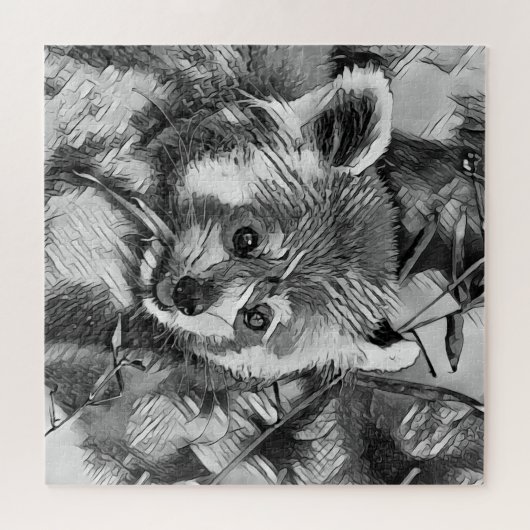 TierArtBW_RedPanda_003 Puzzle (Horizontal)