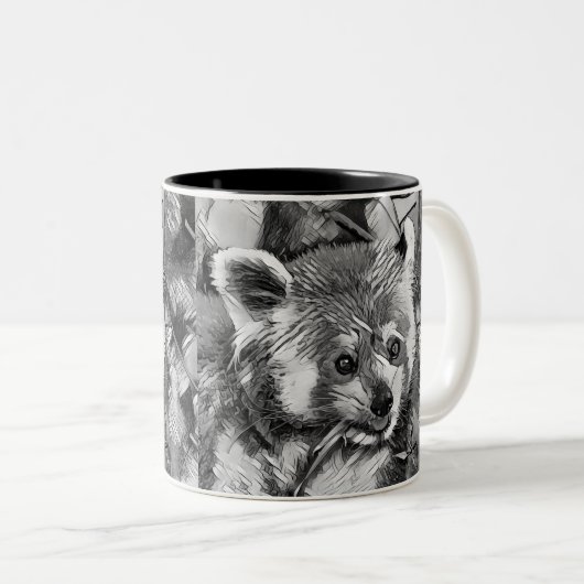 TierArtBW_RedPanda_003 Zweifarbige Tasse (VorderseiteRechts)