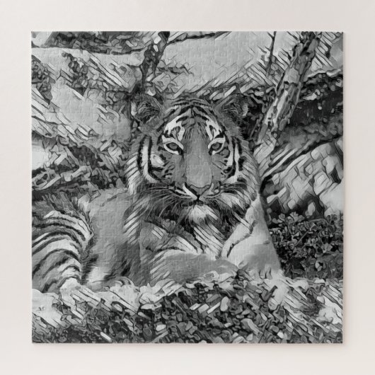 TierArtBW_Tiger_001 Puzzle (Vertikal)