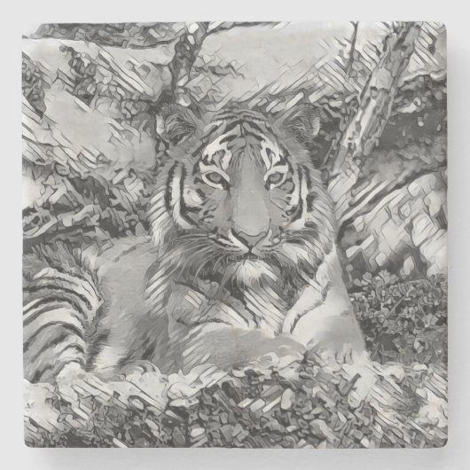 TierArtBW_Tiger_001 Steinuntersetzer (Vorderseite)