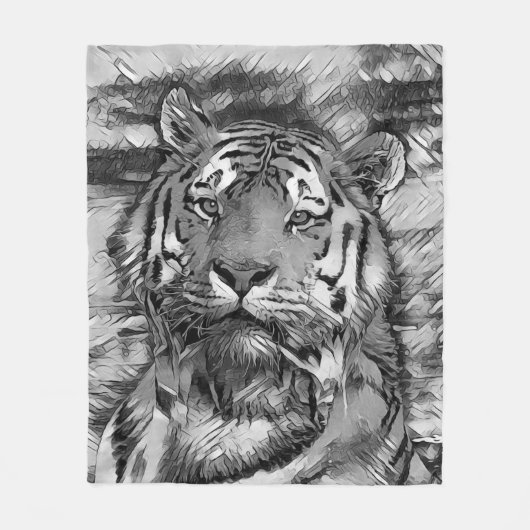 TierArtBW_Tiger_004 Fleecedecke (Vorderseite)
