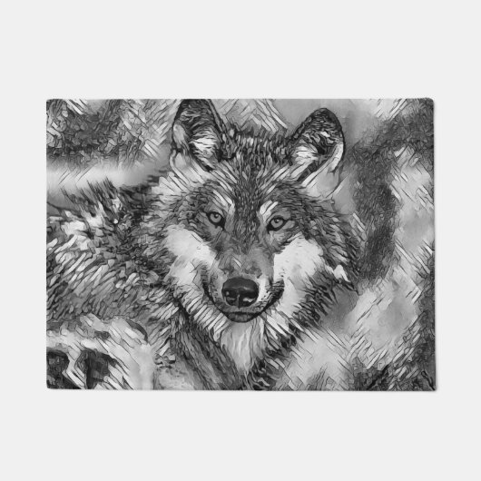 TierArtBW_Wolf_001 Fußmatte (Vorderseite)