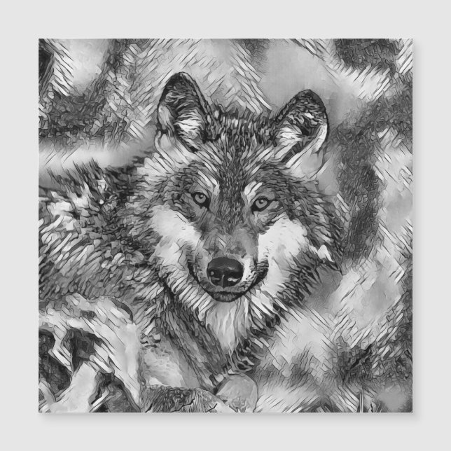 TierArtBW_Wolf_001 Magnetkarte (Vorderseite)