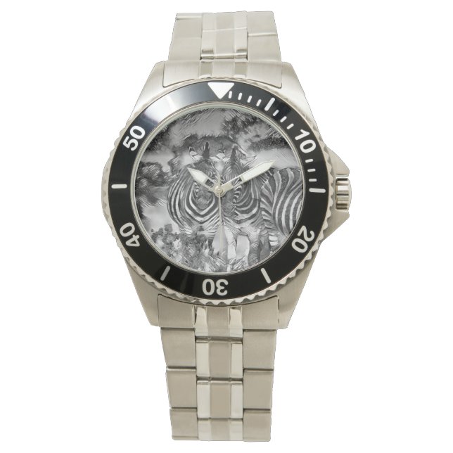 TierArtBW_Zebra_012 Armbanduhr (Vorderseite)
