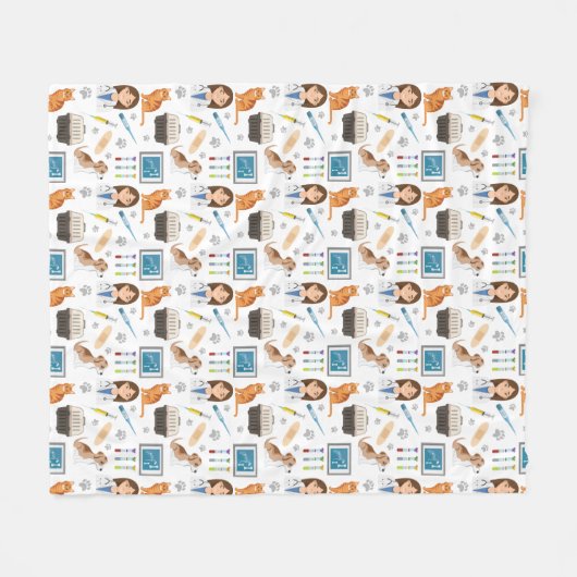 Tierarzneimittel Arzt Medizinischer DMV-Muster Fleecedecke (Vorderseite (Horizontal))