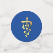 Tierarzt Abschluss Blau Gold Konfetti (Klein Vorderseite)