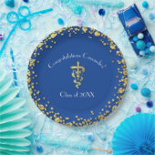 Tierarzt Abschluss Blau Gold Pappteller (Party)