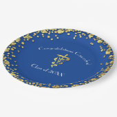 Tierarzt Abschluss Blau Gold Pappteller (Schrägansicht)