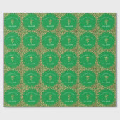 Tierarzt-Abschluss Grün Gold Geschenkpapier (Flach)
