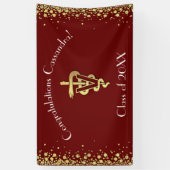 Tierarzt Abschluss Maroon Gold Banner (Vertikal)