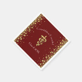 Tierarzt Abschluss Maroon Gold Serviette (Ecke)