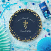 Tierarzt-Abschluss Navy Blau Gold Pappteller (Party)