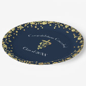 Tierarzt-Abschluss Navy Blau Gold Pappteller (Schrägansicht)