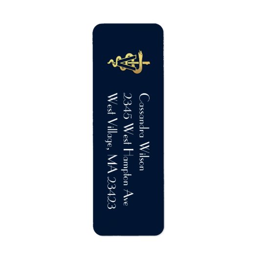 Tierarzt-Abschluss Navyblau Gold (Vorne)
