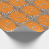 Tierarzt-Abschluss Orange Silber Geschenkpapier (Ecke)