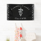 Tierarzt Abschluss Schwarz Silber Banner (Insitu)