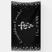 Tierarzt Abschluss Schwarz Silber Banner (Vertikal)