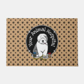 Tierarzt Alt Englisch Schafhund Grau 1 Niedlicher Fußmatte (Vorderseite)