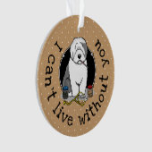Tierarzt Alt Englisch Schafhund Grau 1 Niedlicher  Ornament (Vorderseite)