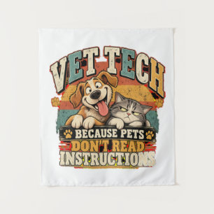 Tierarzt-Assistent Haustiere Lesen Nicht Poster Wandteppich