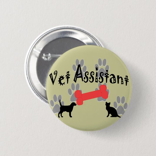 Tierarzt-Assistenten-Geschenke Button (Vorne & Hinten)