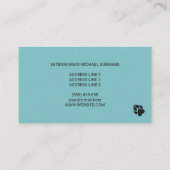 Tierarzt auf blau mit Tierdarstellung Visitenkarte (Rückseite)