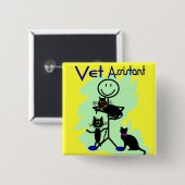 Tierarzt-behilfliche Stock-Person mit schwarzen Button (Vorne & Hinten)