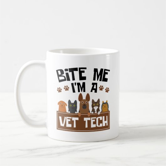 Tierarzt Bite Me Ich bin Tierärztin Kaffeetasse (Links)