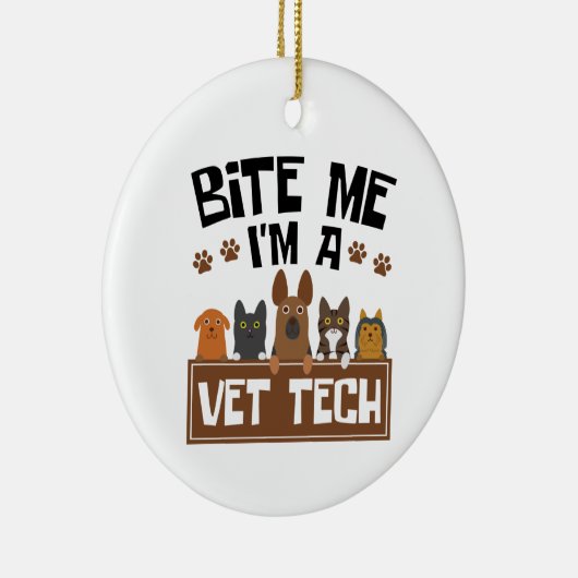Tierarzt Bite Me Ich bin Tierärztin Keramik Ornament (Rechts)