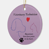 Tierarzt - Drucke auf meinem Herz #2 Lila Keramik Ornament (Links)