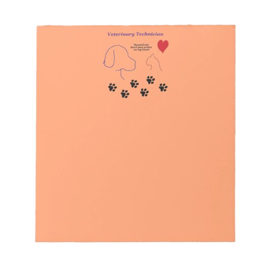 Tierarzt - Drucke auf meinem Herzen Notizblock (Vorderseite)