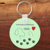 Tierarzt - Drucke auf meinem Herzen Schlüsselanhänger (Vorderseite)