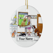Tierarzt - Frau Keramik Ornament (Rechts)