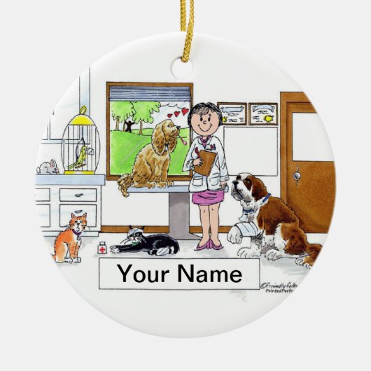 Tierarzt - Frau Keramik Ornament (Vorne)