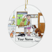 Tierarzt - Frau Keramik Ornament (Links)