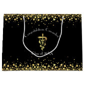 Tierarzt Gold-Abschluss Große Geschenktüte (Vorderseite)