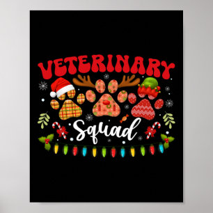 Tierarzt Hunde Katzenpfau Rentier Santa Elf Ch Poster