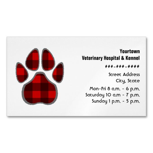Tierarzt-/Hundehütten-karierte magnetische Visitenkarte (Vorderseite)
