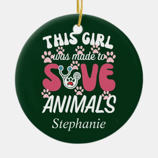 Tierarzt Keramik Ornament (Vorne)