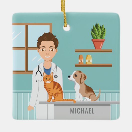 Tierarzt Keramikornament (Vorderseite)