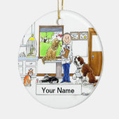 Tierarzt - Mann Keramikornament (Links)