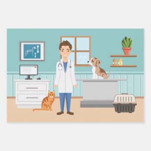 Tierarzt Mann Veterinär Typ Tier Haustierarzt Blau Geschenkpapier Set