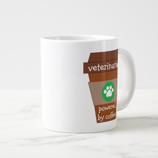 Tierarzt mit Kaffee Jumbo-Tasse (Vorderseite Rechts)
