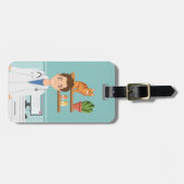 Tierarzt mit Katze Gepäckanhänger (Vorderseite horizontal)